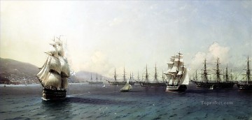 イワン・コンスタンティノヴィチ・アイヴァゾフスキー Painting - クリミア戦争直前のフェオドシヤ湾の黒海艦隊 イワン・アイヴァゾフスキー